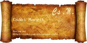 Csábi Margit névjegykártya